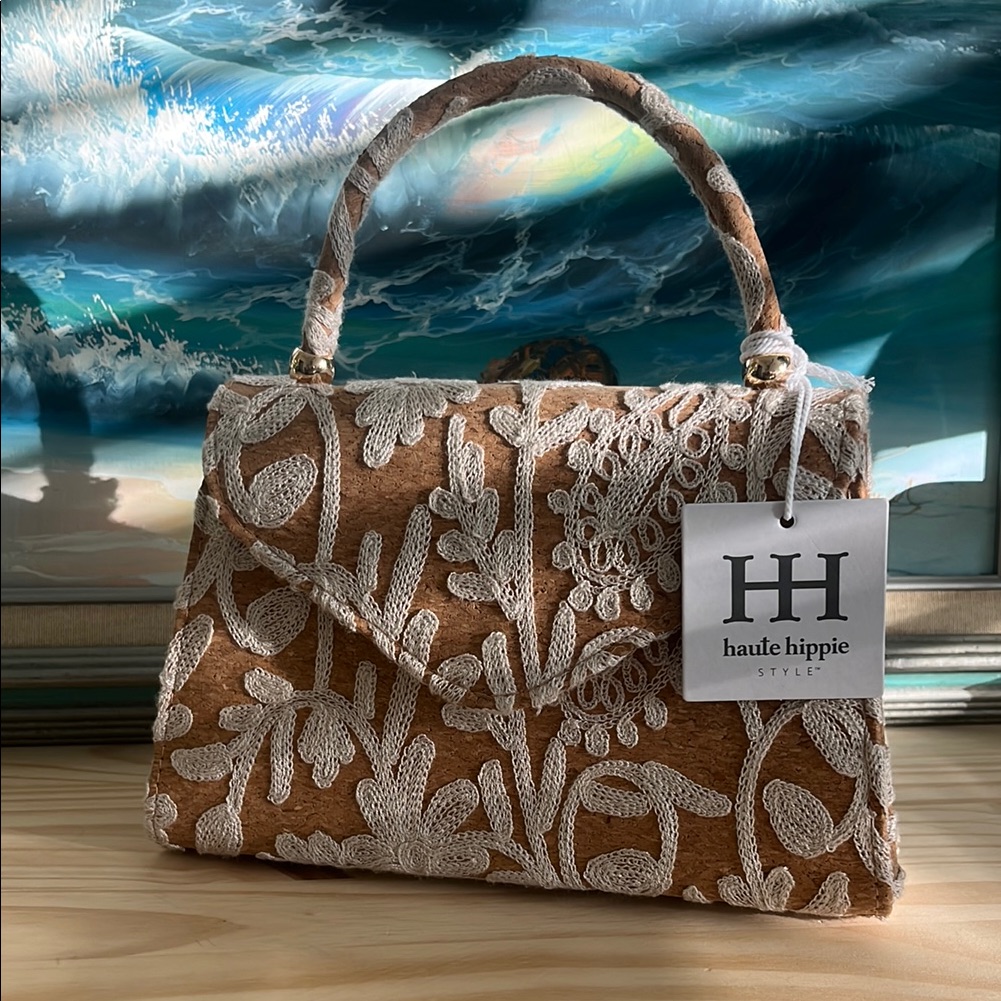 Haute Hippie Embroidered Cork Bag